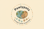 Pawlypets logo mit Hintergrundfarbe in #FFEBD1